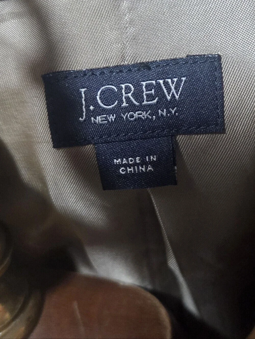 J.Crew Larusmiani Ludlow Khaki Tan Cotton Blazer Sport Coat Size 40R